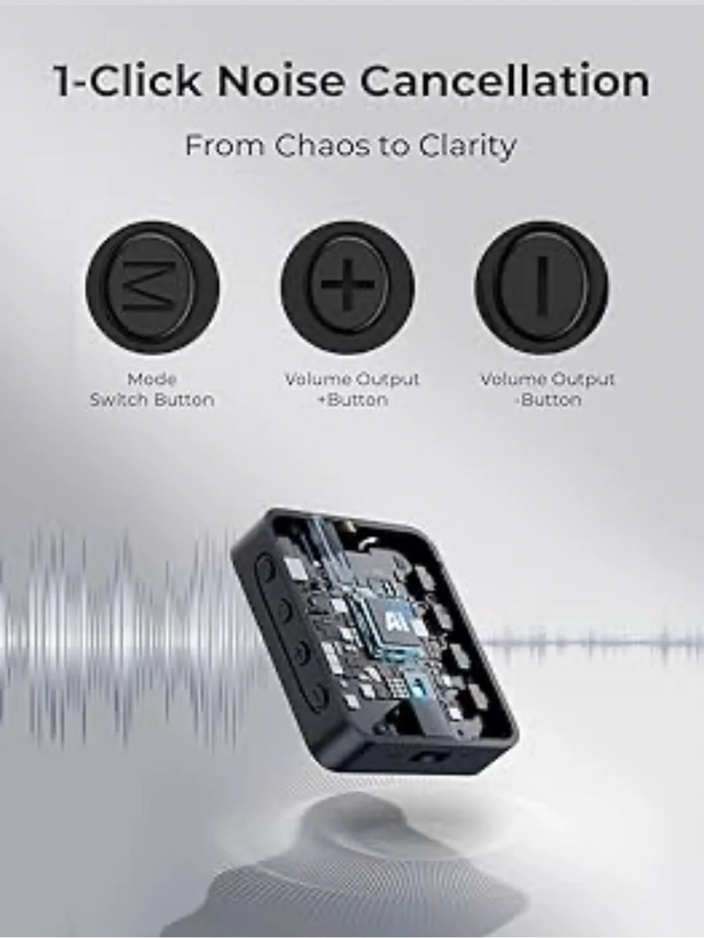 Wireless Compact Microphone Receiver - Black